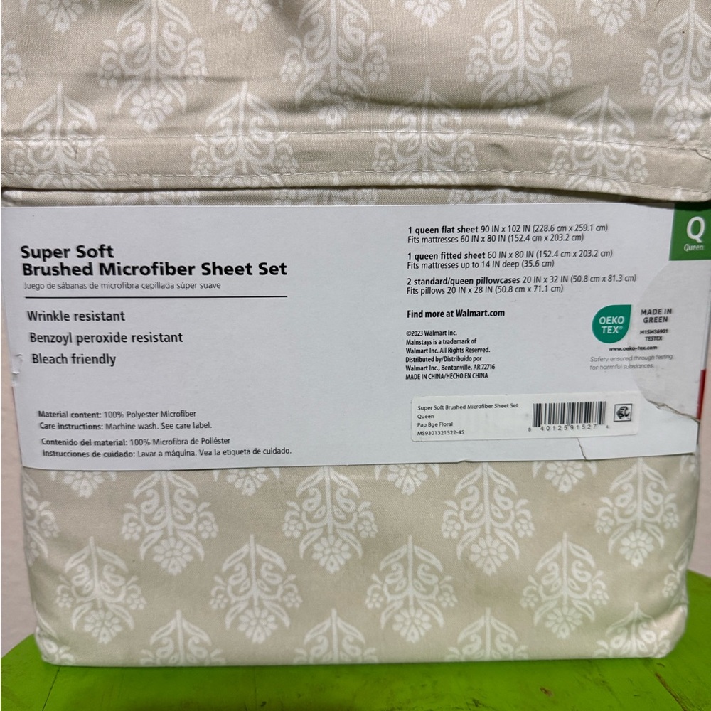 Mainstays Brushed Microfiber Sheet Set in Cream - Picture 3 of 4